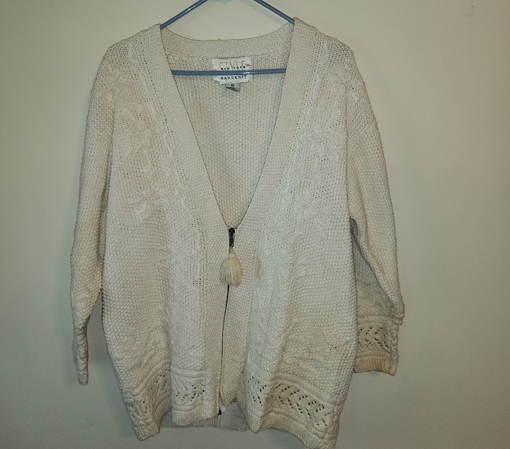 Elegant Cream Knit Cardigan
